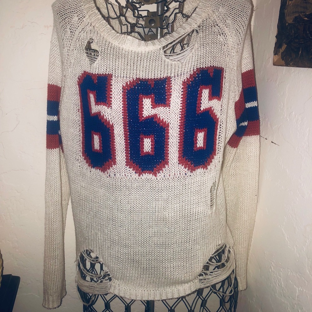 UNIF deconstructed sweater “666”